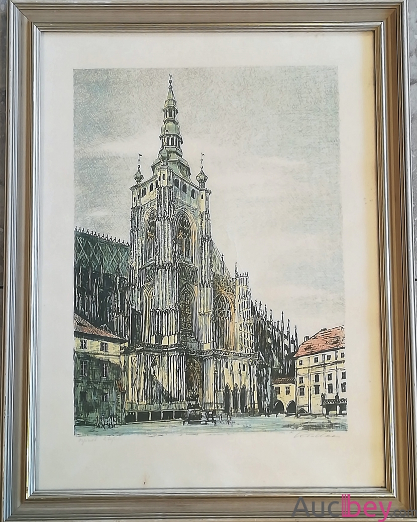 ORIGINAL LITHOGRAPHY - TEMPLE - SIGNED